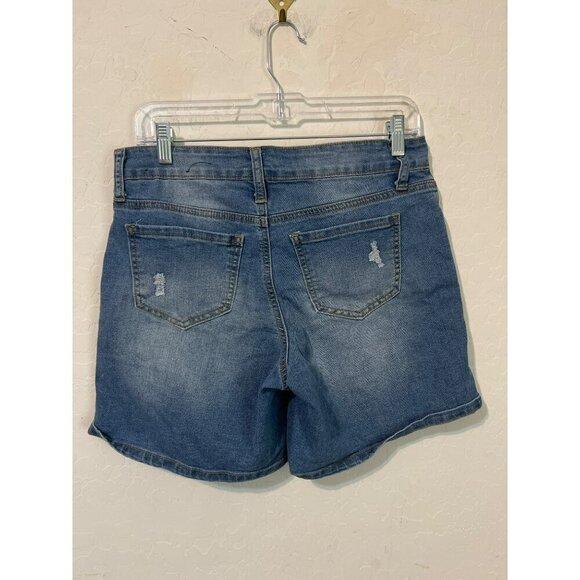 Copperflash Sz 6 Jean Shorts Medium Wash Destroyed Denim - Picture 3 of 8